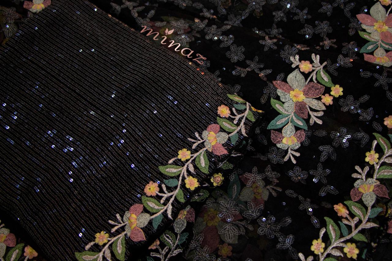 Stunning black gorgette sequins salwar suit - Saffronfashionindia