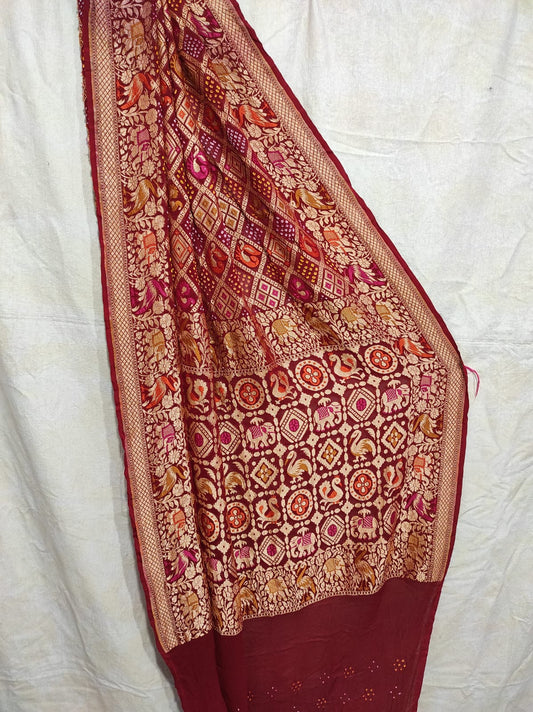 Humnava bandhej bandhani saree - Saffronfashionindia
