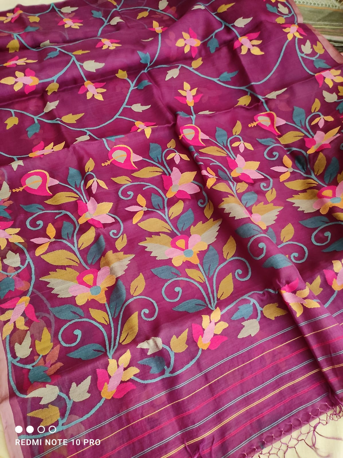 Mohima muslin jamdani saree - Saffronfashionindia