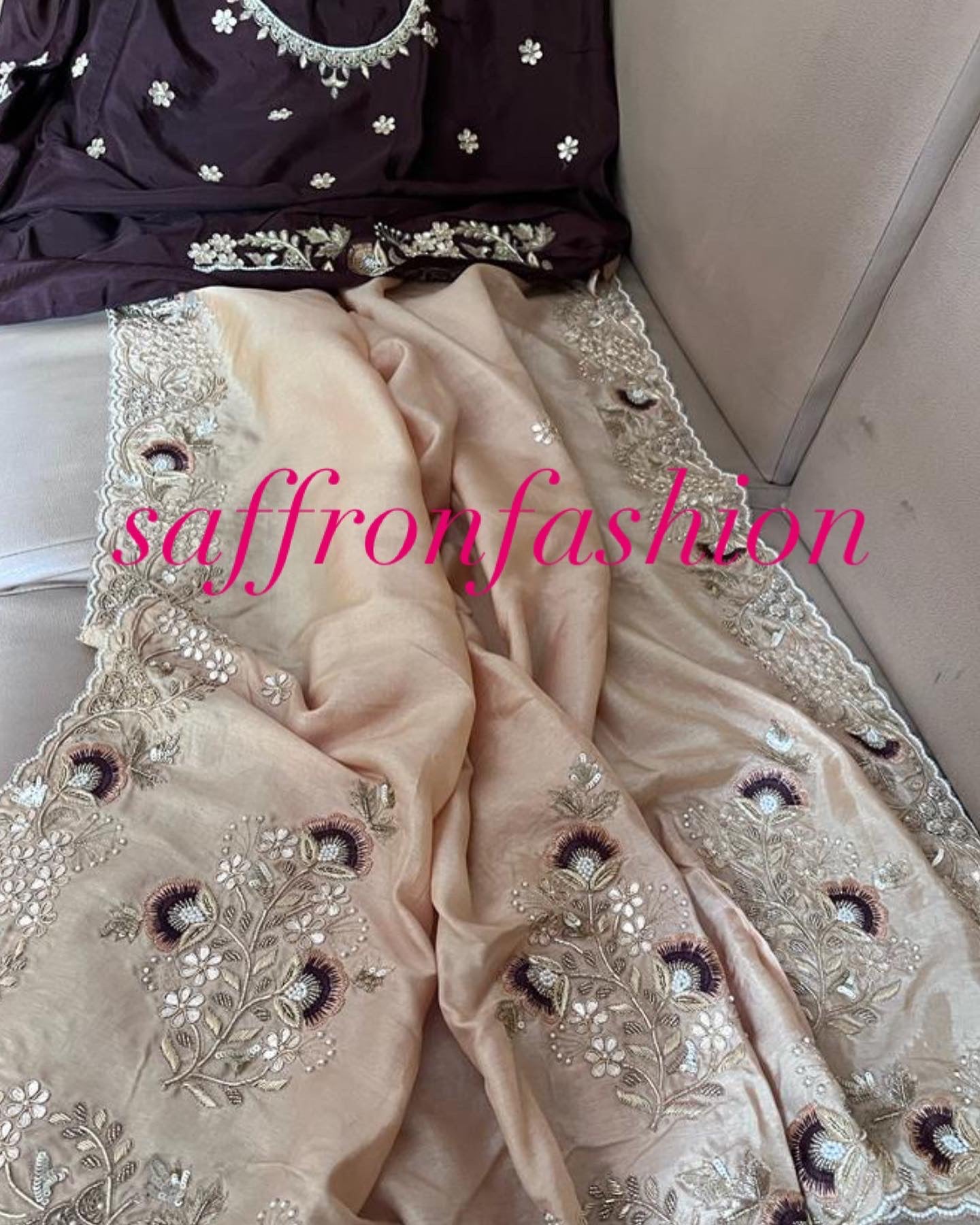 Navesha gottapatti zardosi saree - Saffronfashionindia