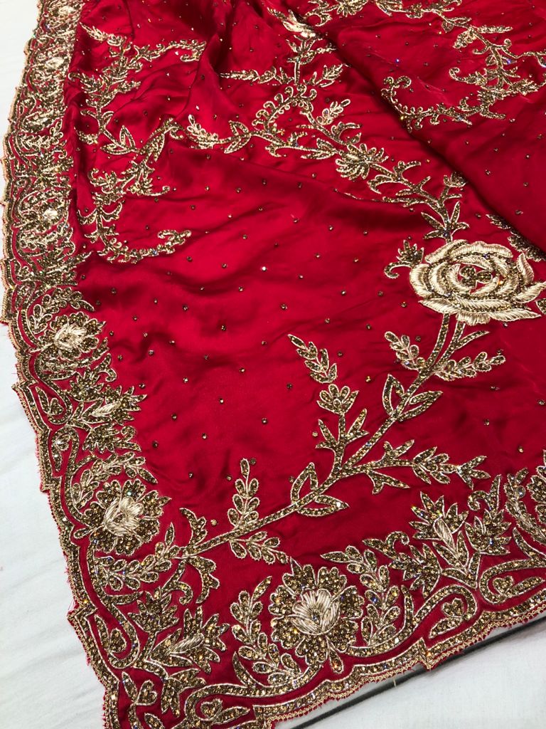 Mavita crepe zardosi saree - Saffronfashionindia
