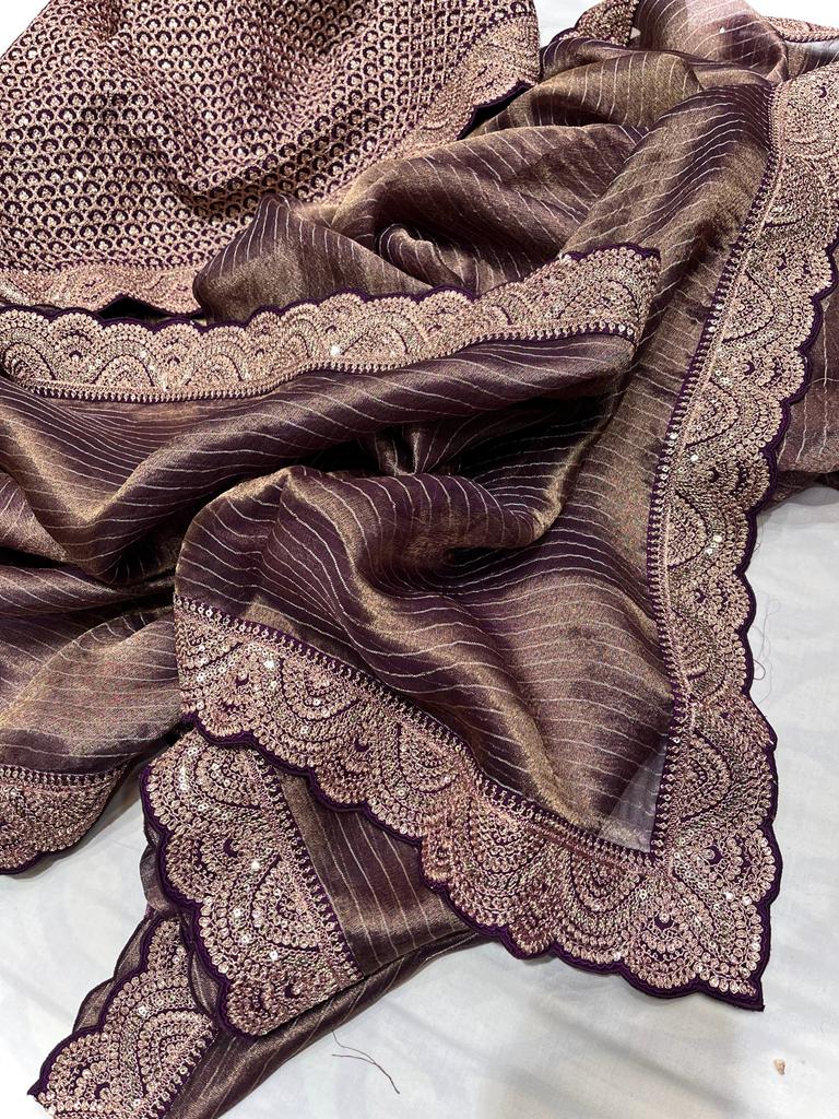 Rangvana tissue kanjeevaram saree - Saffronfashionindia