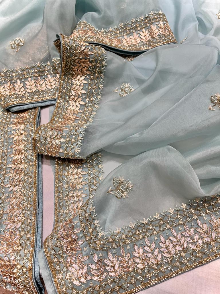 Rivaaz gottapatti saree/Pearl saree - Saffronfashionindia
