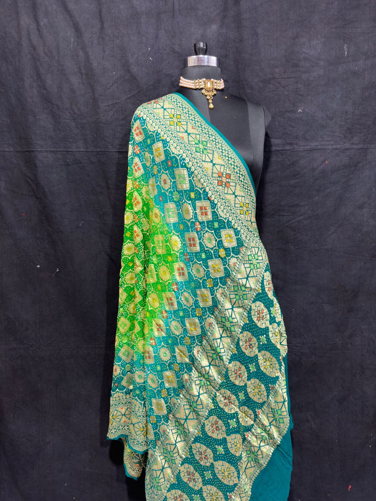 Shasha bandhani dupatta - Saffronfashionindia