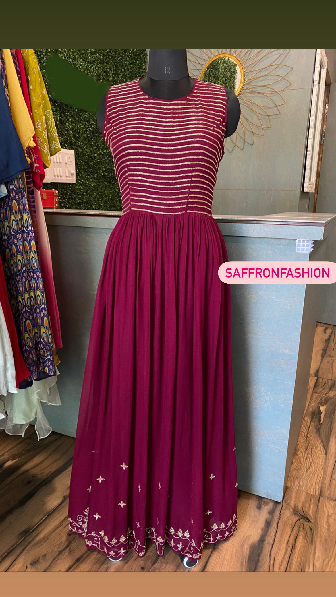 Reiki long dress - Saffronfashionindia