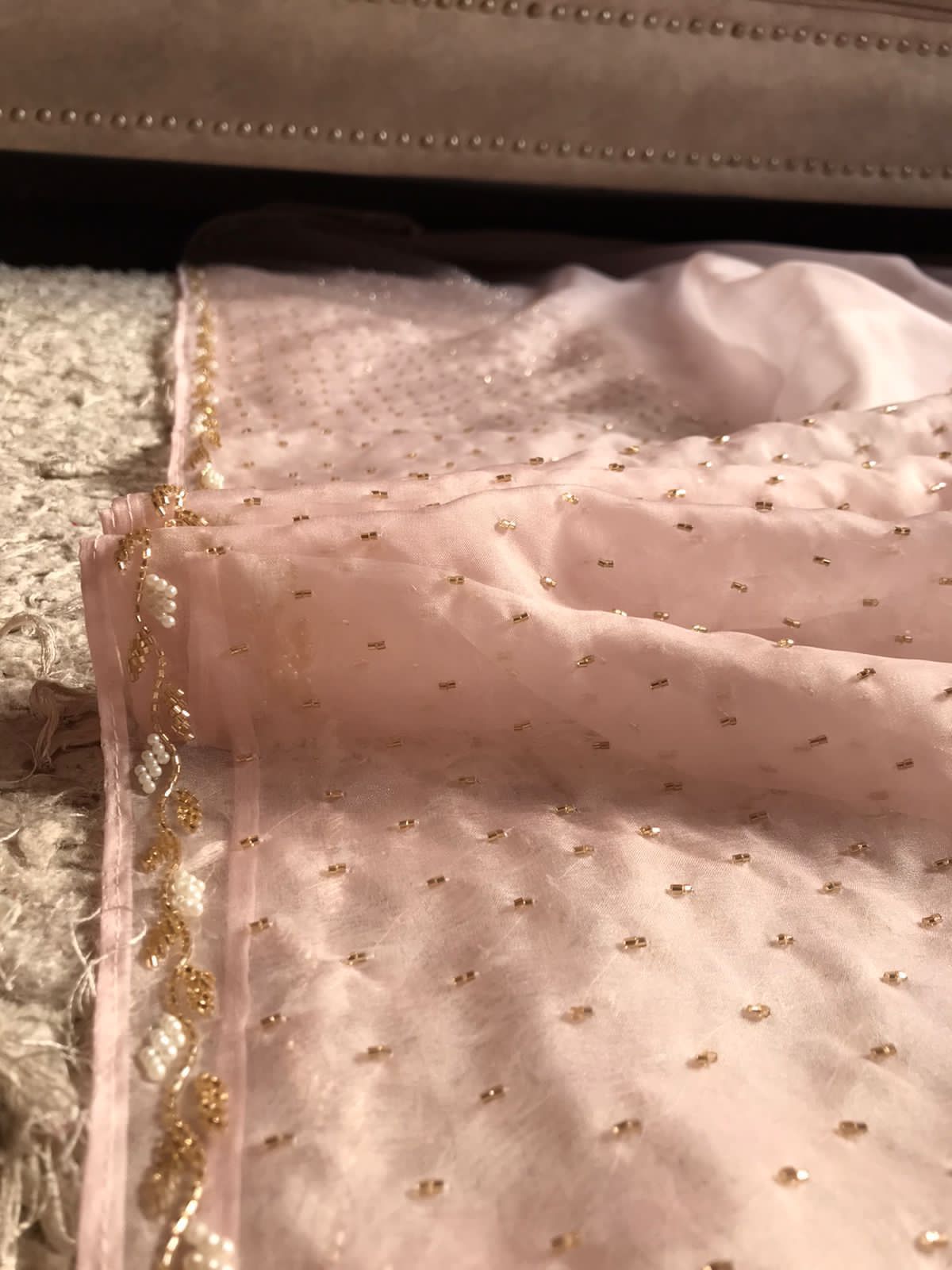 Premium chiffon crepe embroidered saree - Saffronfashionindia