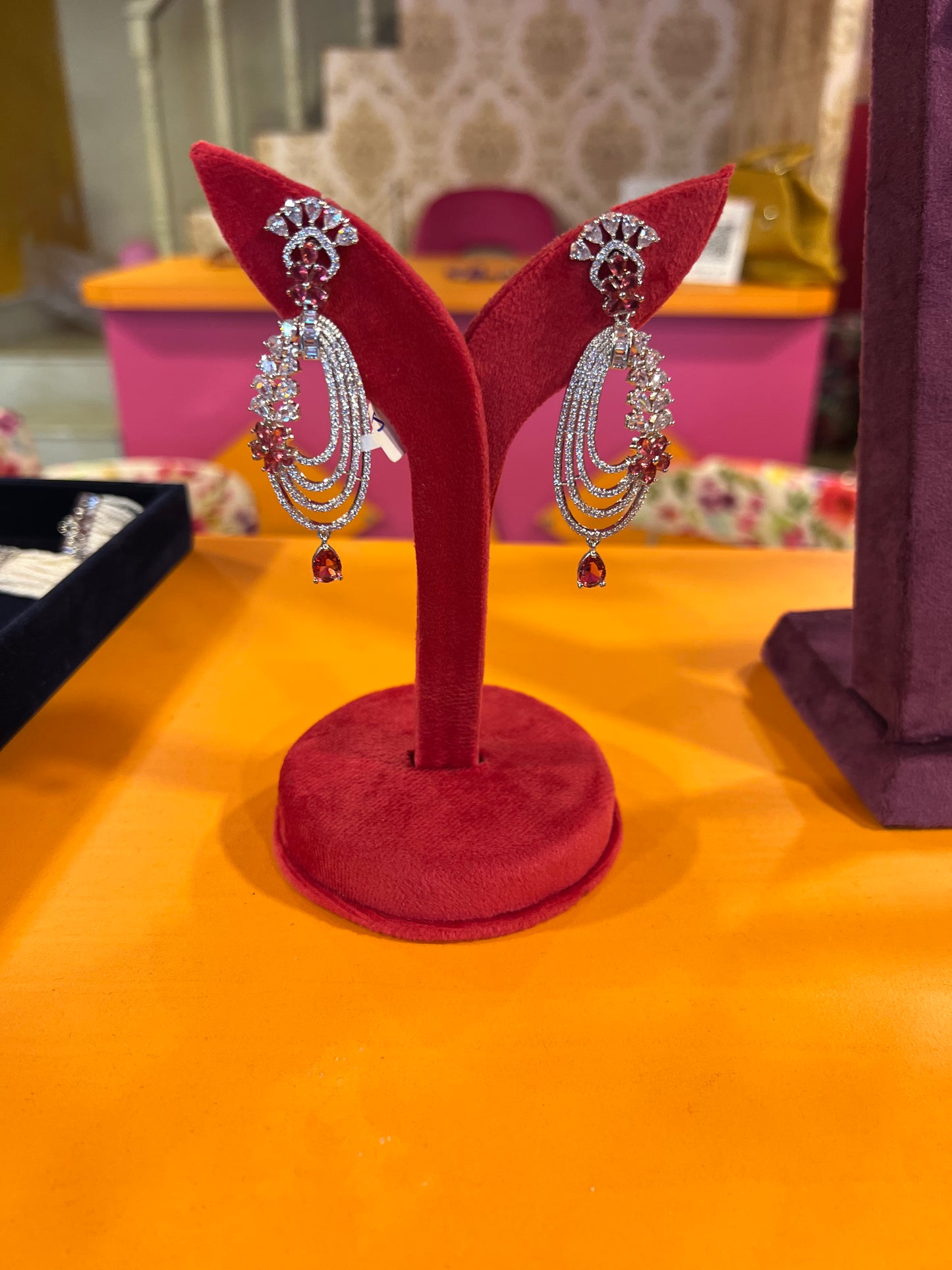 Rubila cocktail earrings - Saffronfashionindia