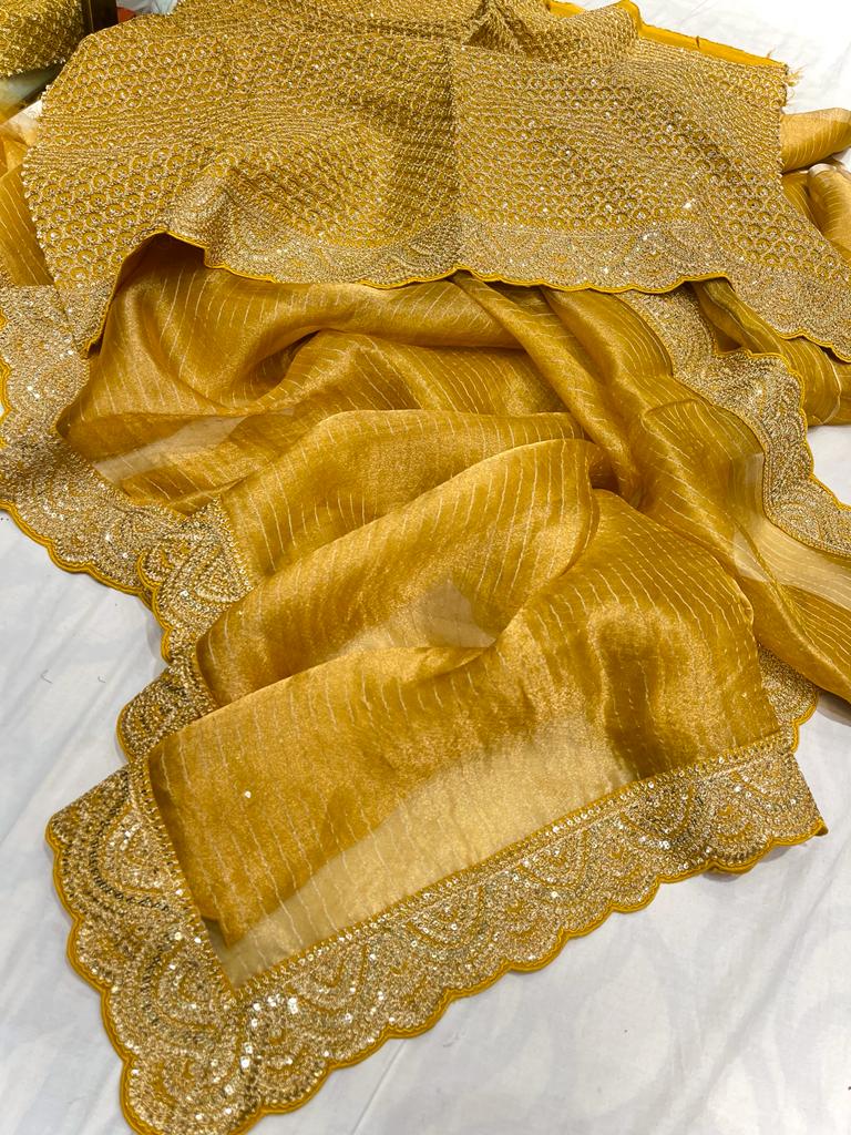 Rangvana tissue kanjeevaram saree - Saffronfashionindia