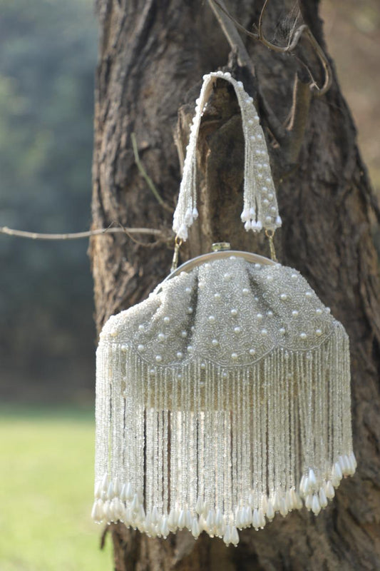 Pearl purse/Pearl clutch - Saffronfashionindia