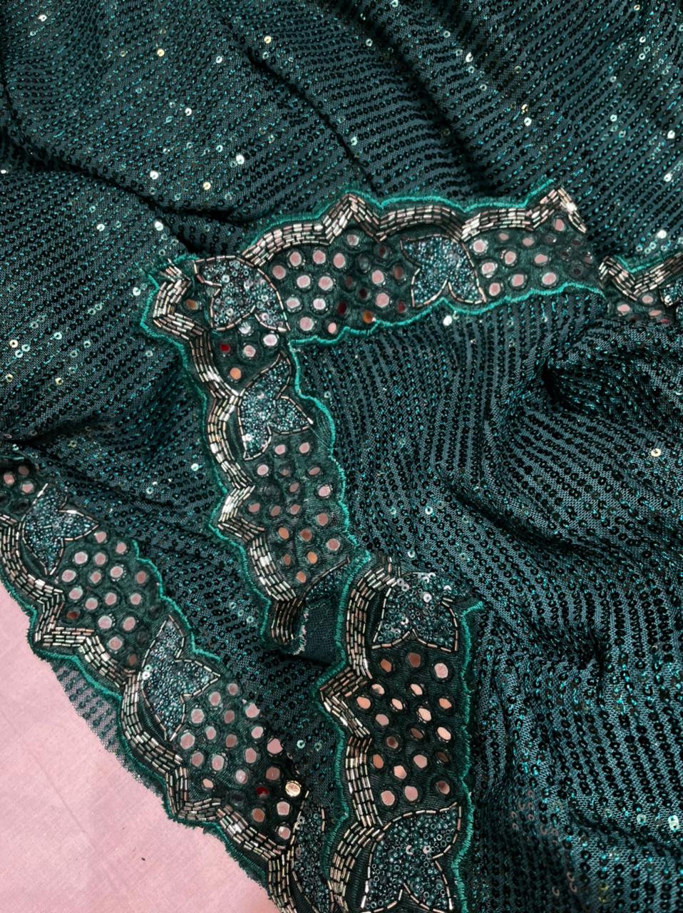 Sequins net saree - Saffronfashionindia