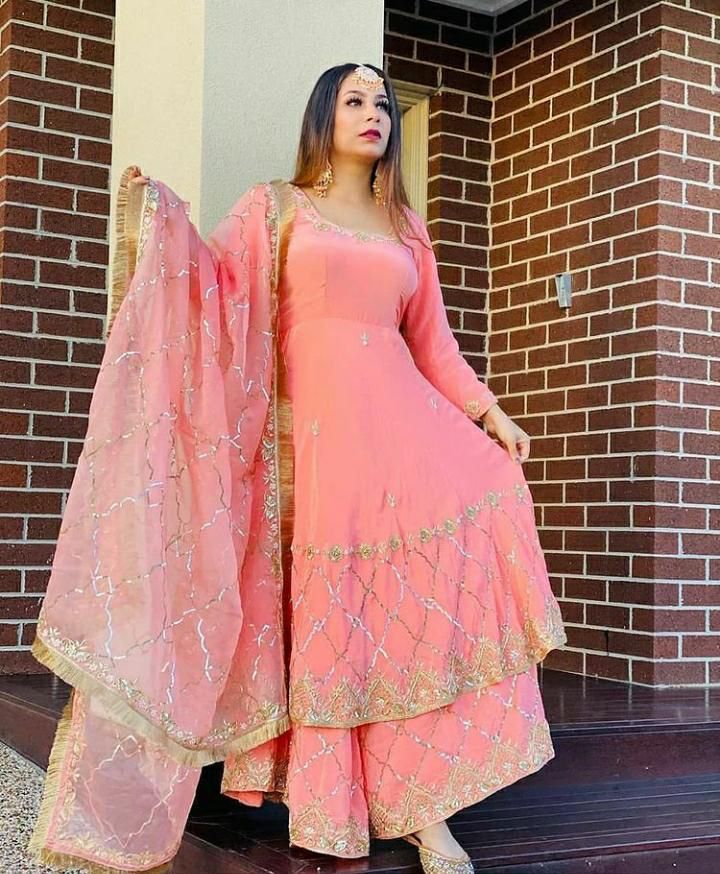 Upada silk embroidered suit - Saffronfashionindia