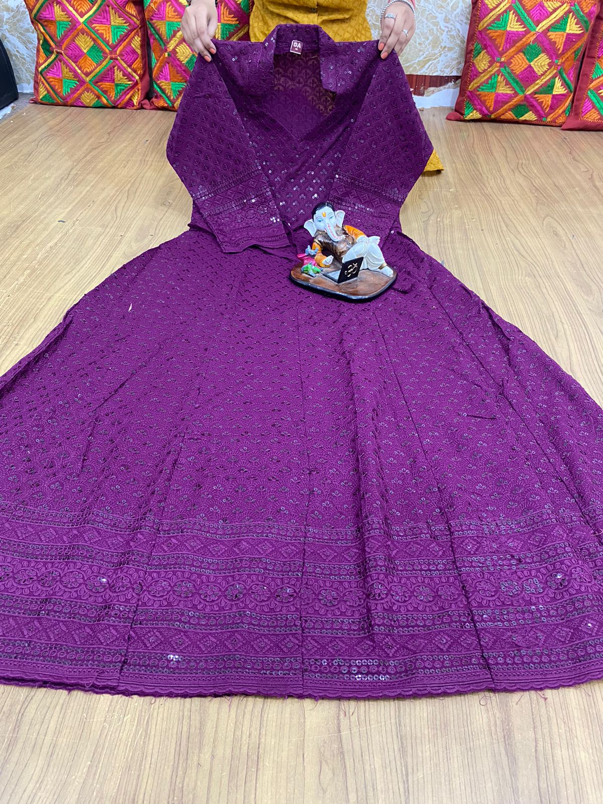 Chikankari Anarkali kurta - Saffronfashionindia