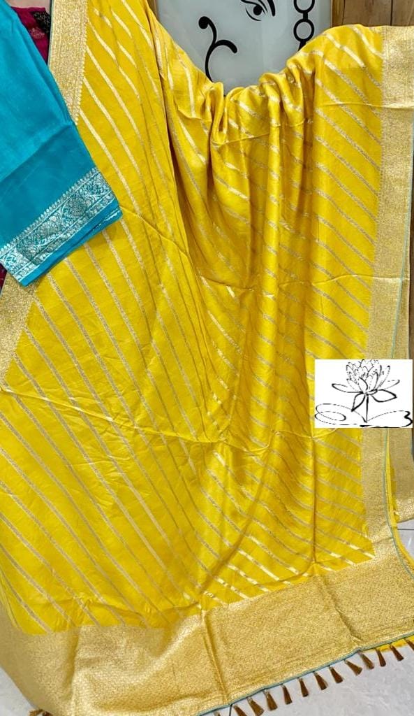 Lehariya inspired banarsi saree - Saffronfashionindia