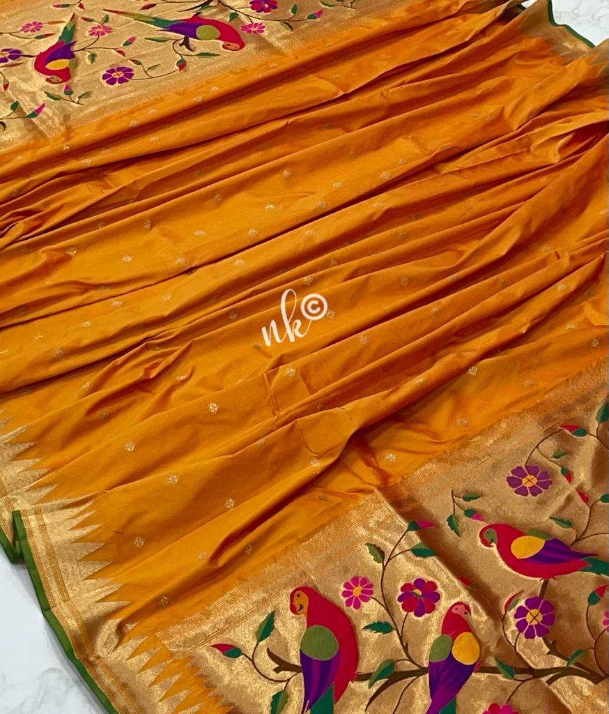 Parrot inspired dupatta - Saffronfashionindia