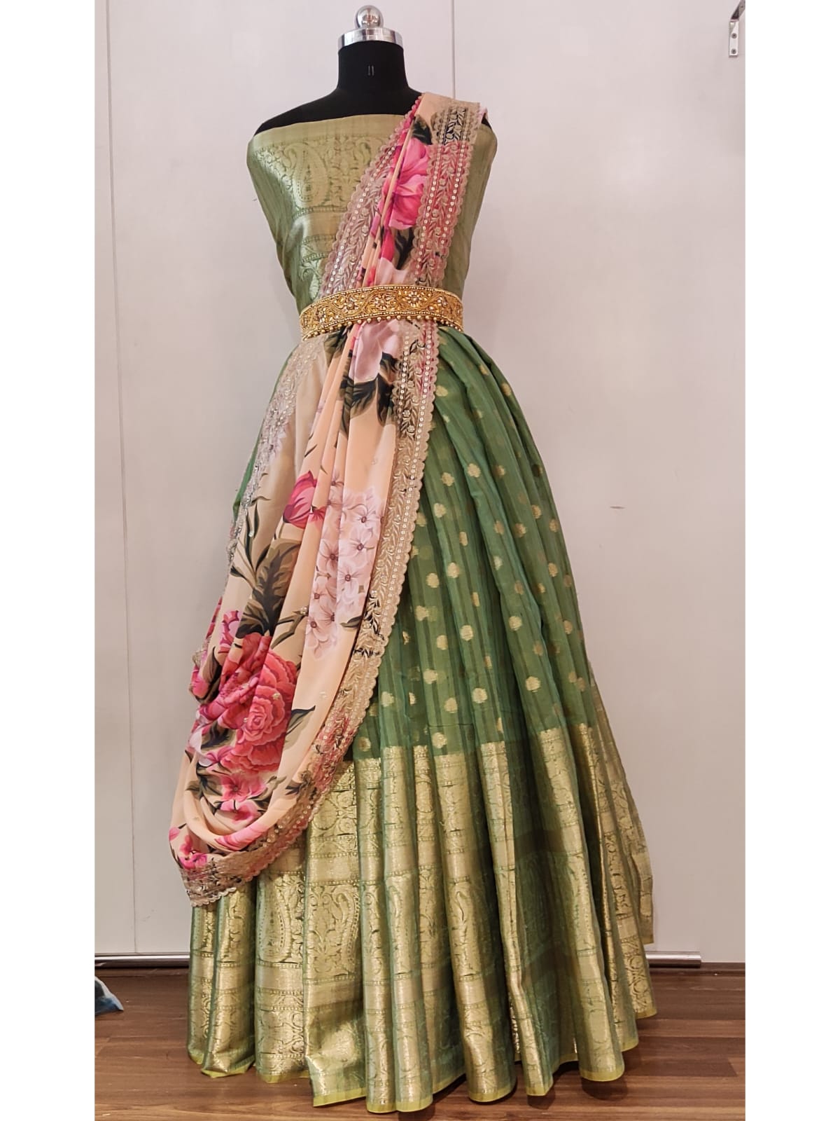 Chanderi lehanga set - Saffronfashionindia