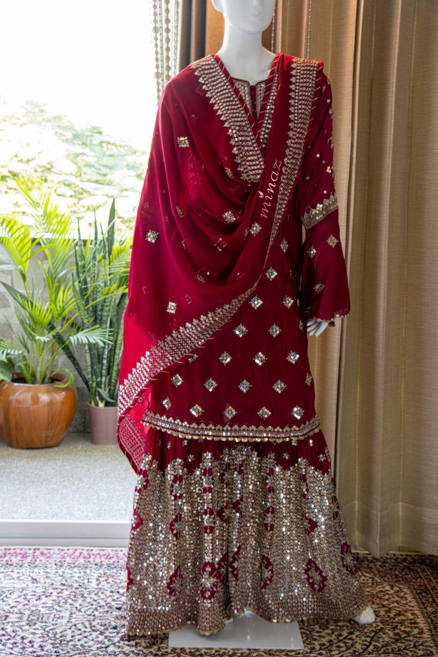 Arshi gharara beautiful dress - Saffronfashionindia