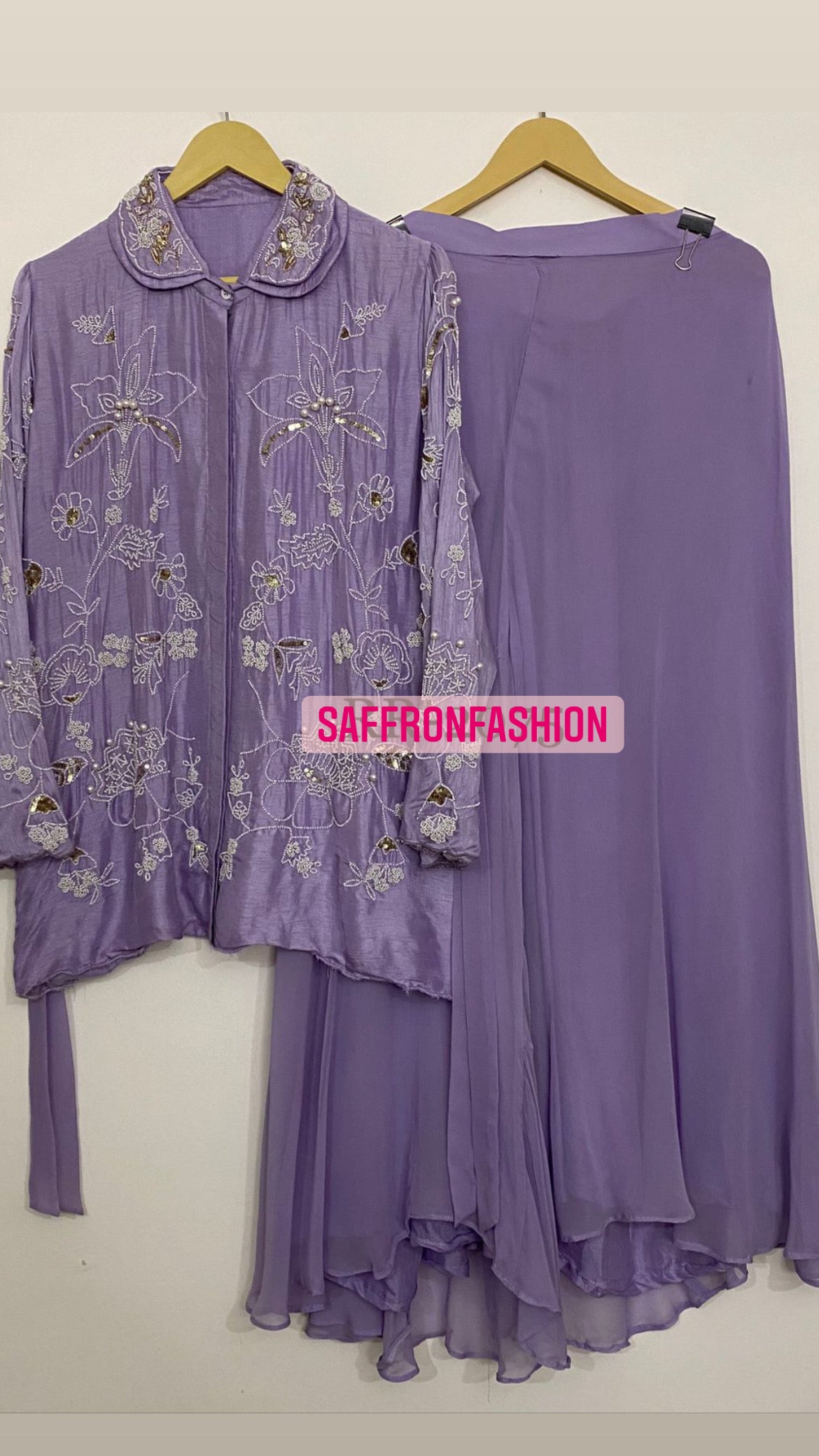 Lavender indowestern dress - Saffronfashionindia