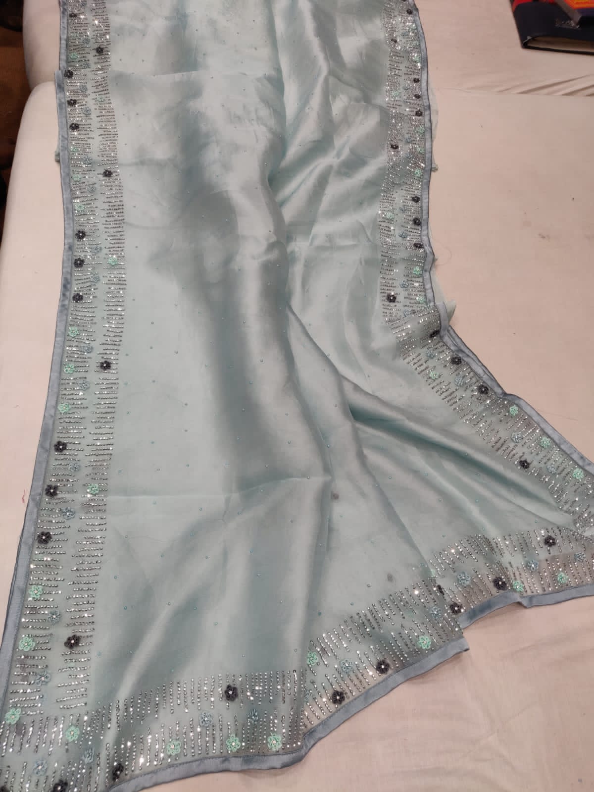 Vami organza saree - Saffronfashionindia