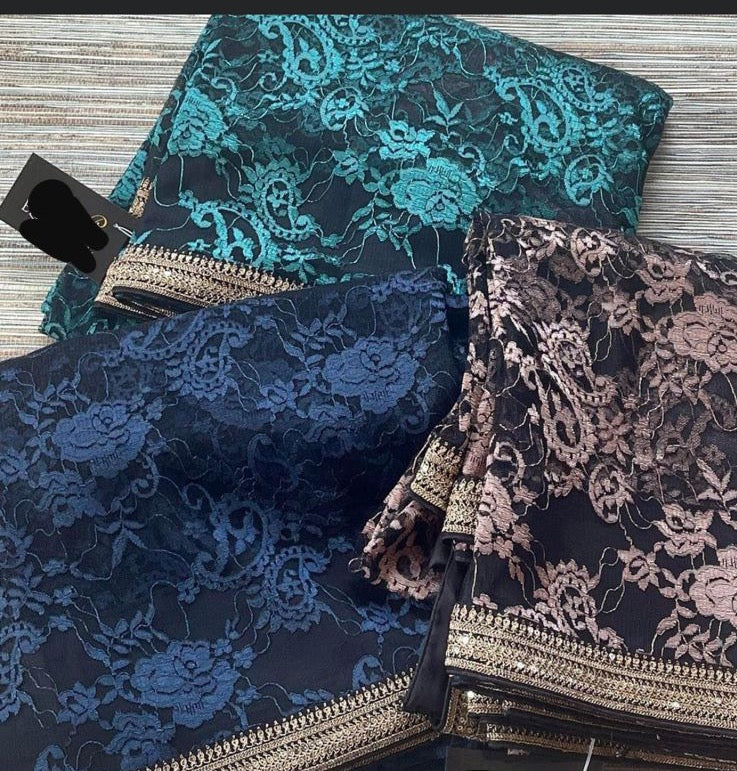 Stainley zardosi saree/net saree/chaintley sari - Saffronfashionindia