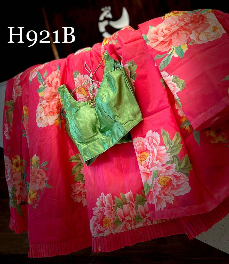 Floral printed lehangas - Saffronfashionindia