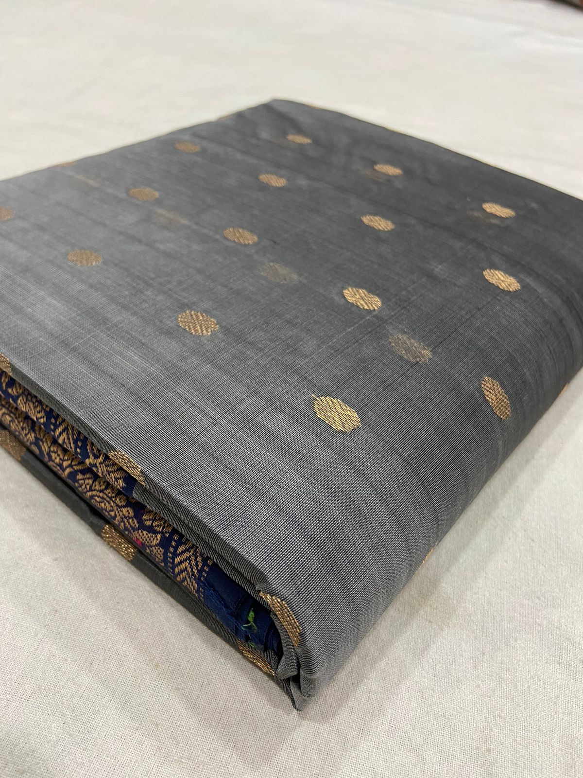 Ganesha Chanderi saree - Saffronfashionindia