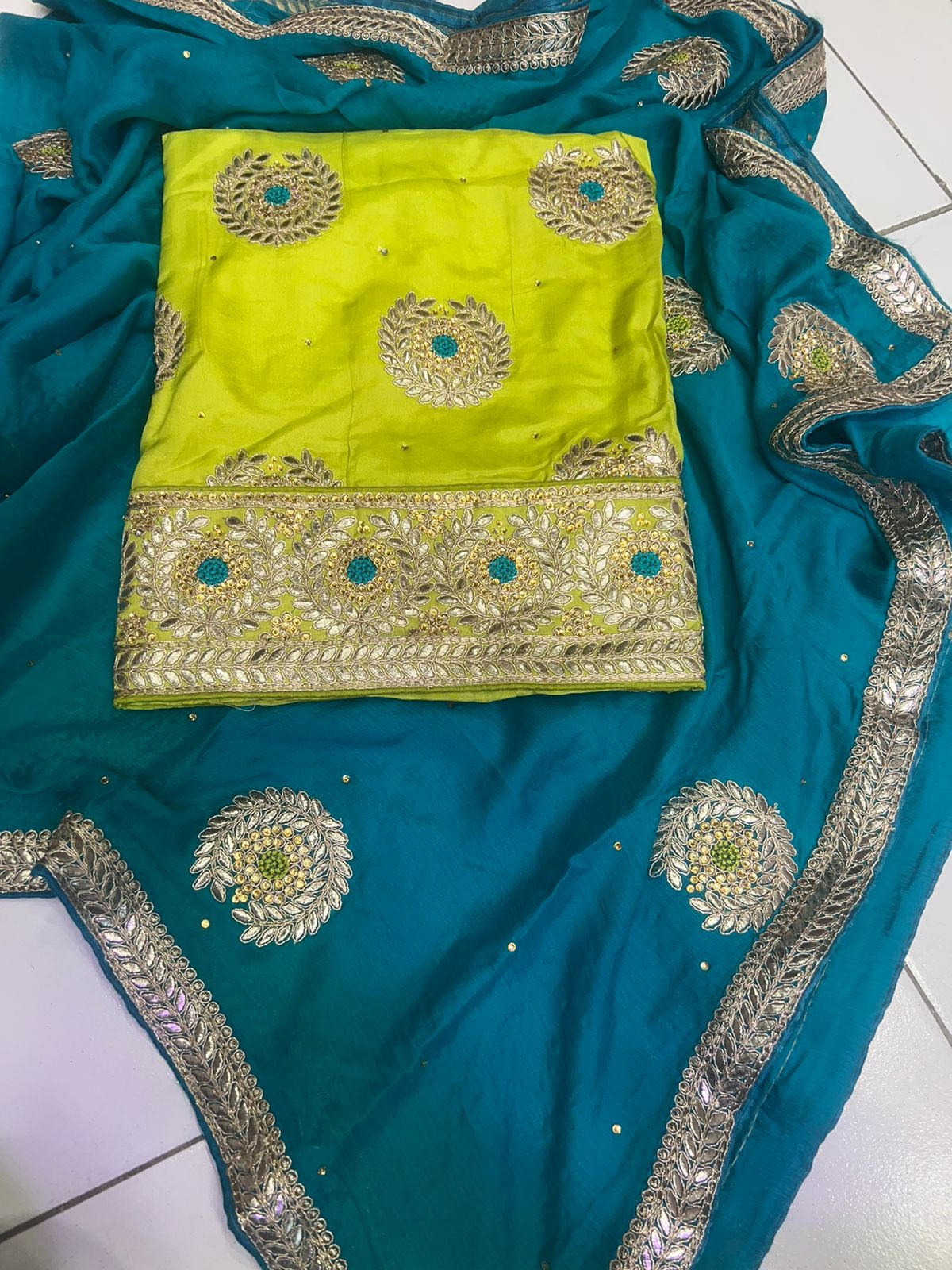 Roshni punjabi silk suit - Saffronfashionindia