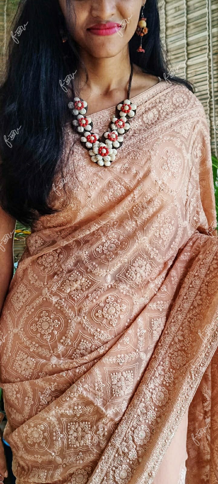 Kruti Chikankari Embroidery saree - Saffronfashionindia