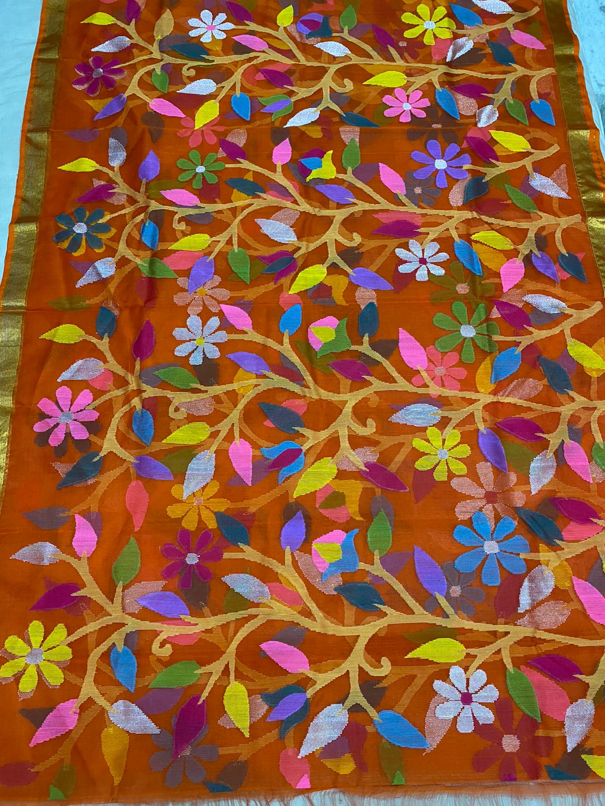 Kaveri muslin saree - Saffronfashionindia