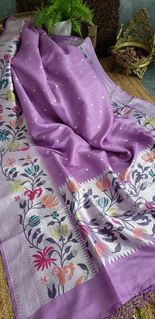 Tussar handloom saree - Saffronfashionindia