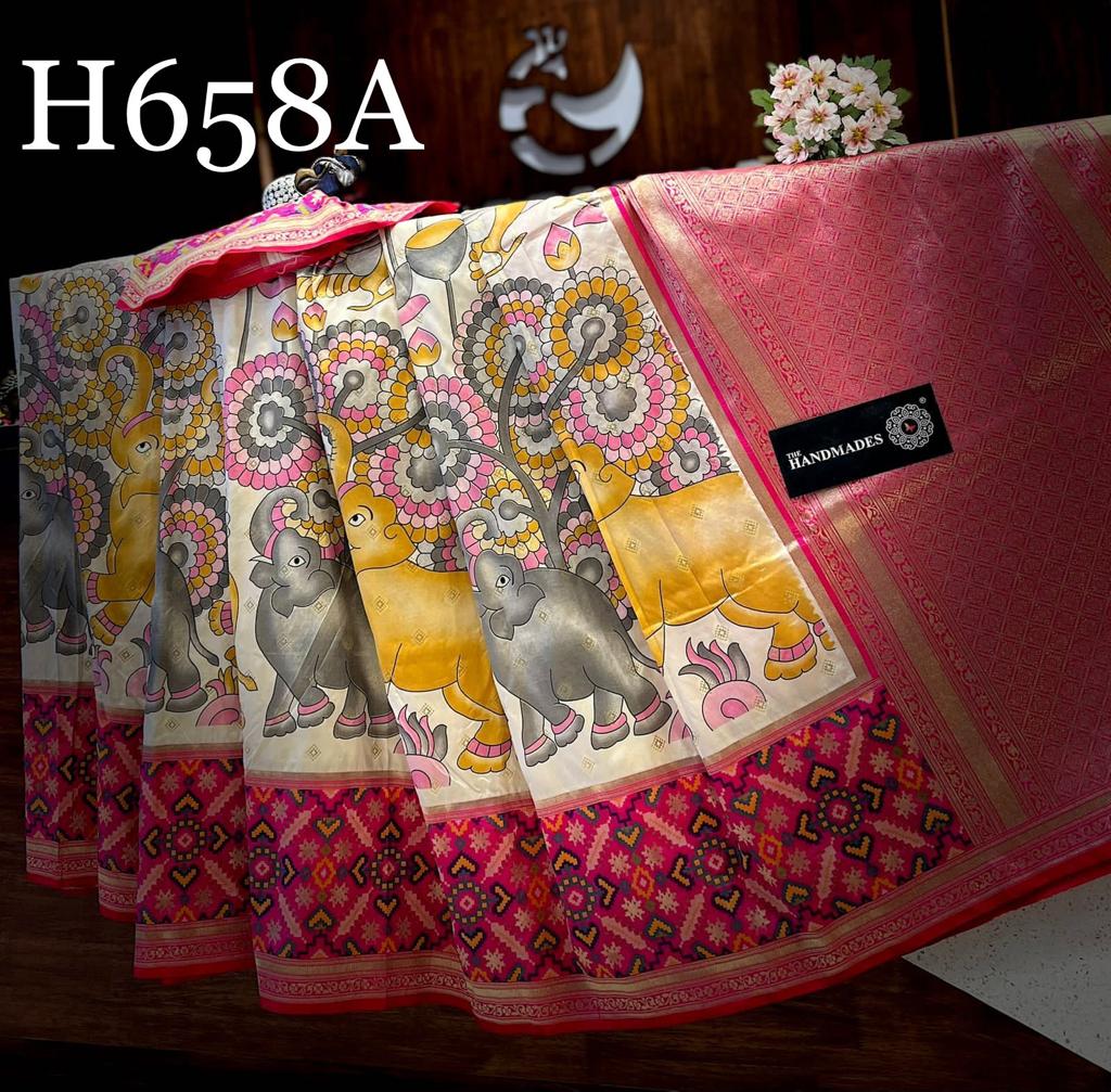 Kalamkari inspired Patola saree - Saffronfashionindia
