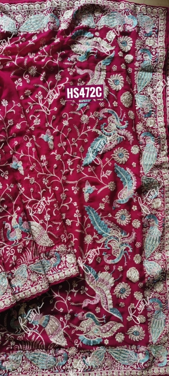 Parsi inspired embroidery saree/heritage saree - Saffronfashionindia