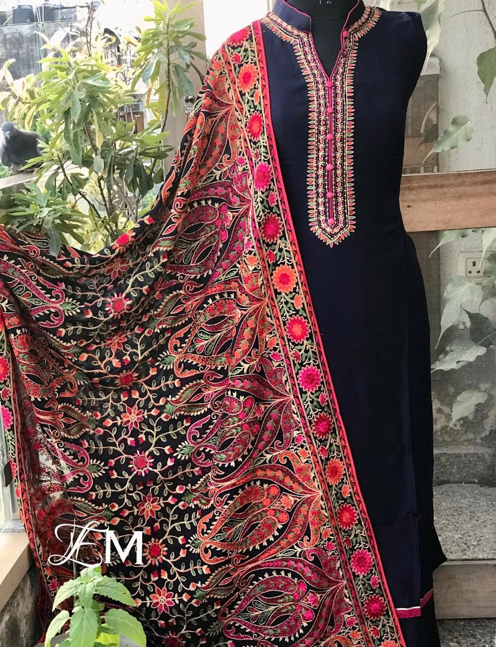 Handloom silk salwarsuit - Saffronfashionindia