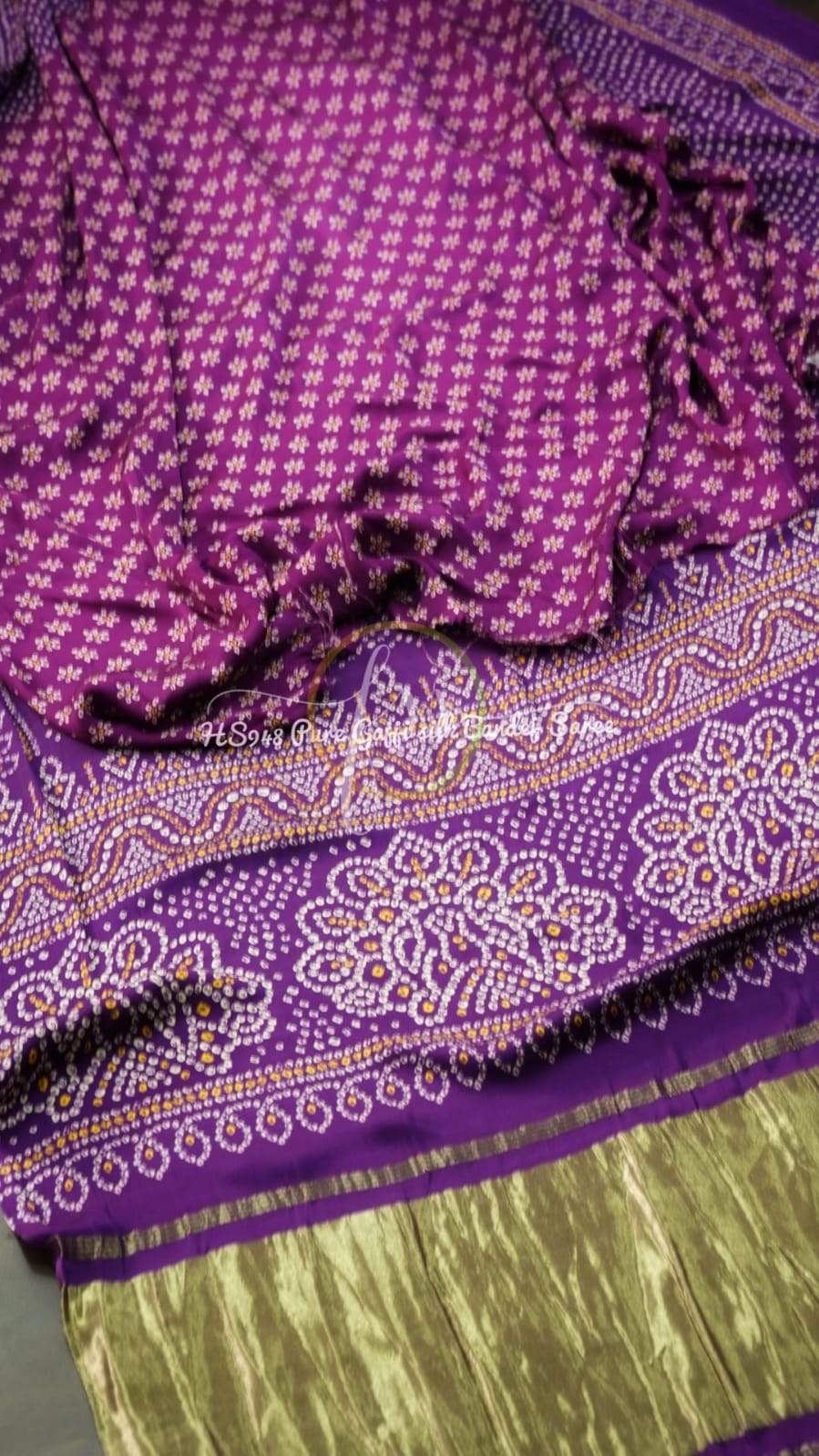 Ranisha bandhej gajji silk saree - Saffronfashionindia