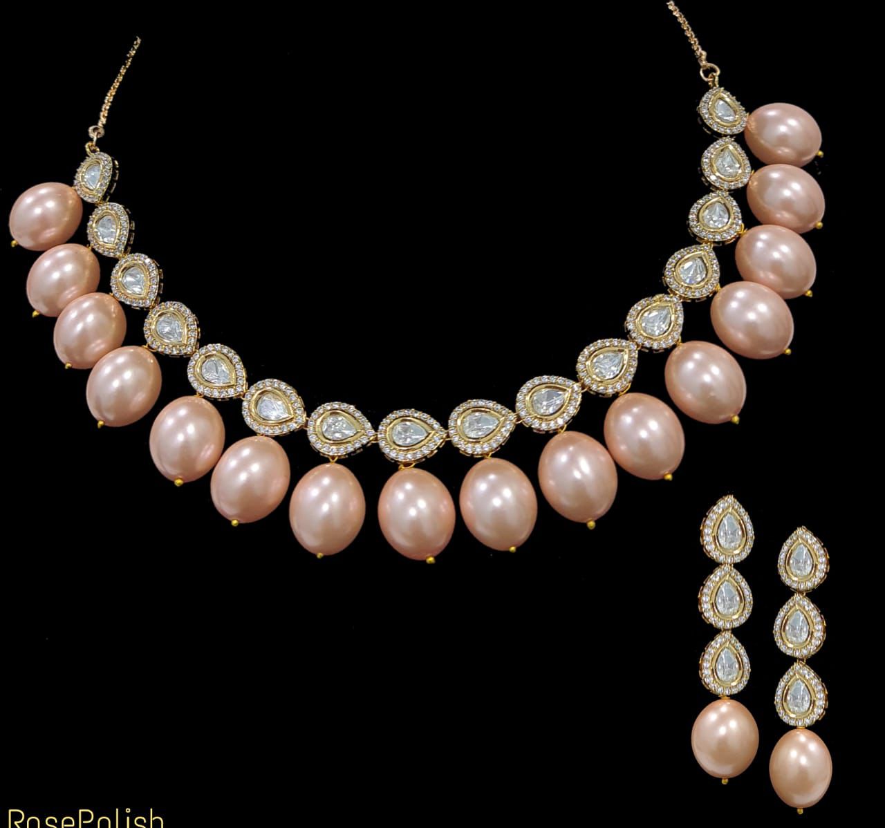 Victorian inspired baroque necklace set - Saffronfashionindia