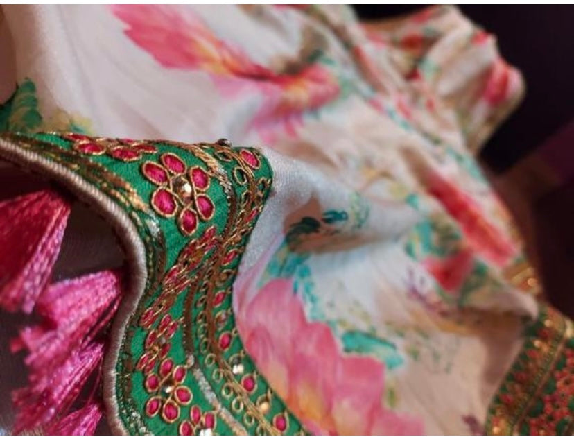 Floral sabyasachi saree - Saffronfashionindia
