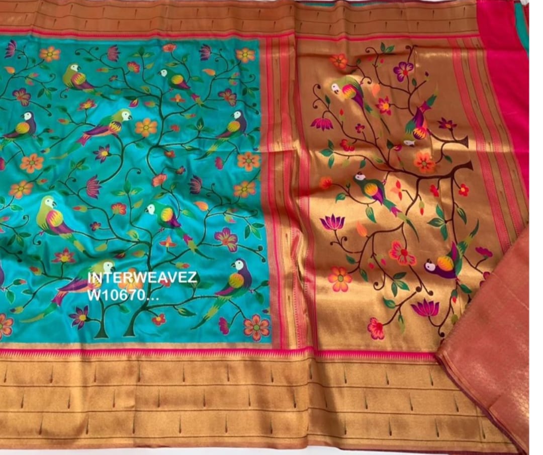 Muniya Paithani inspired saree - Saffronfashionindia