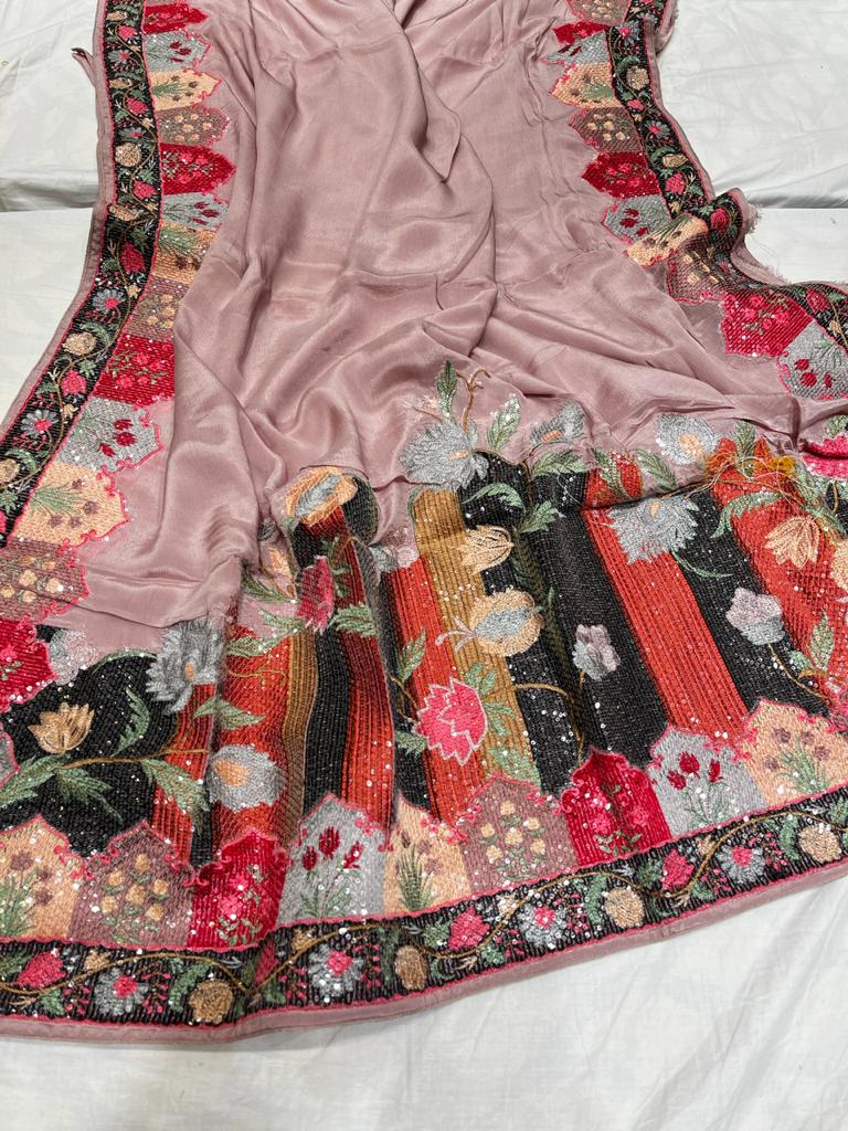Ashvi crepe designer saree - Saffronfashionindia