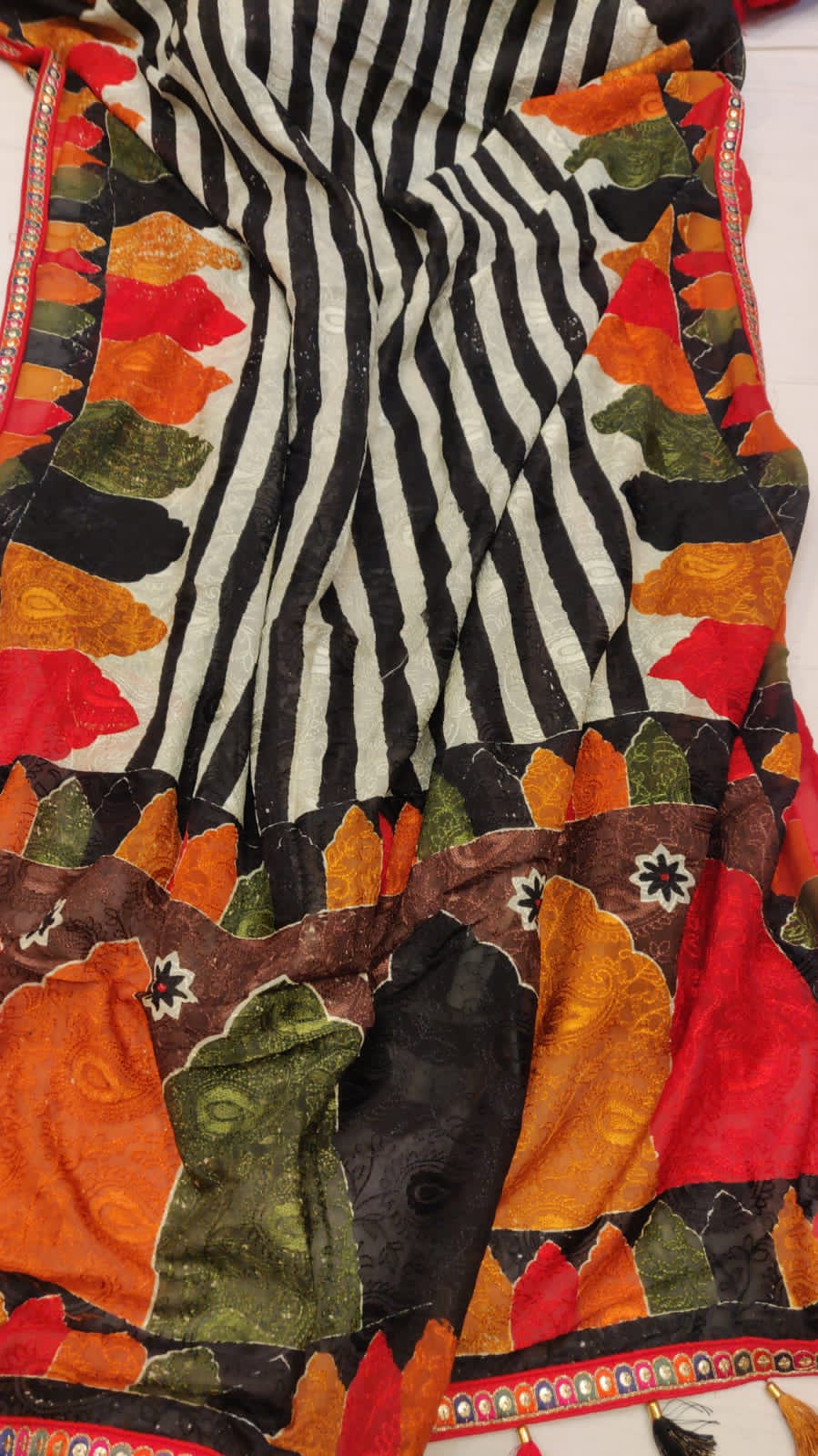 Navisha organza printed saree - Saffronfashionindia