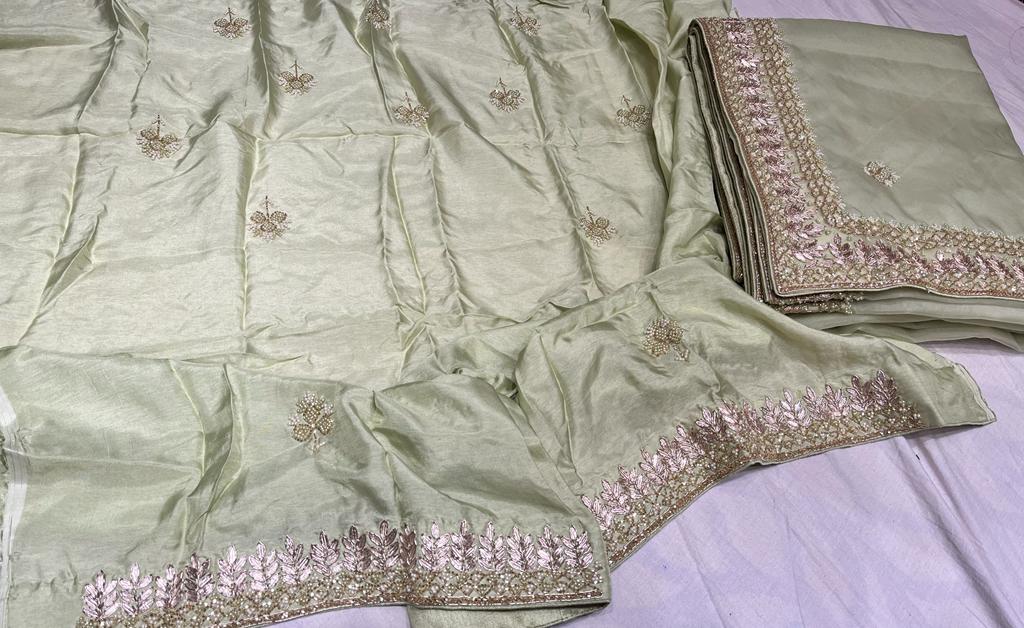 Rivaaz gottapatti saree/Pearl saree - Saffronfashionindia