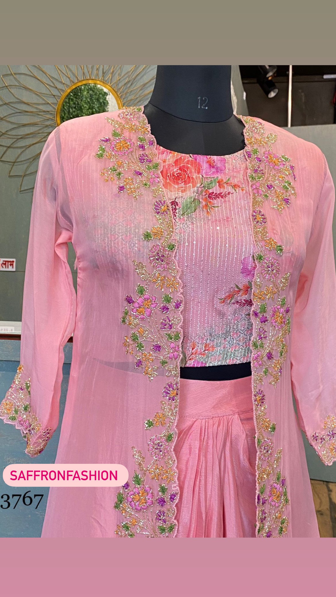 Pink indowestern dress - Saffronfashionindia