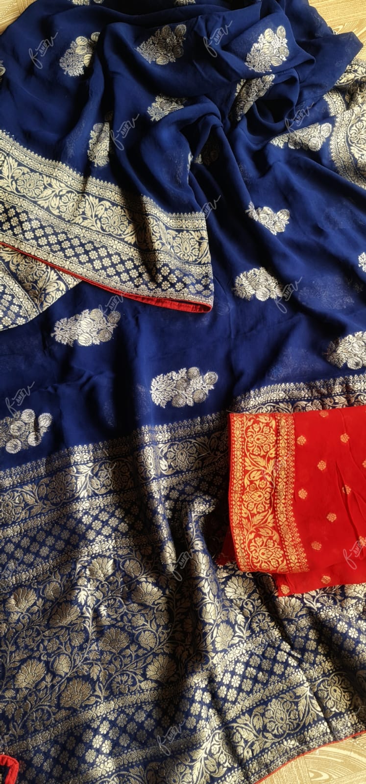 Amazing khaddi gorgette saree - Saffronfashionindia