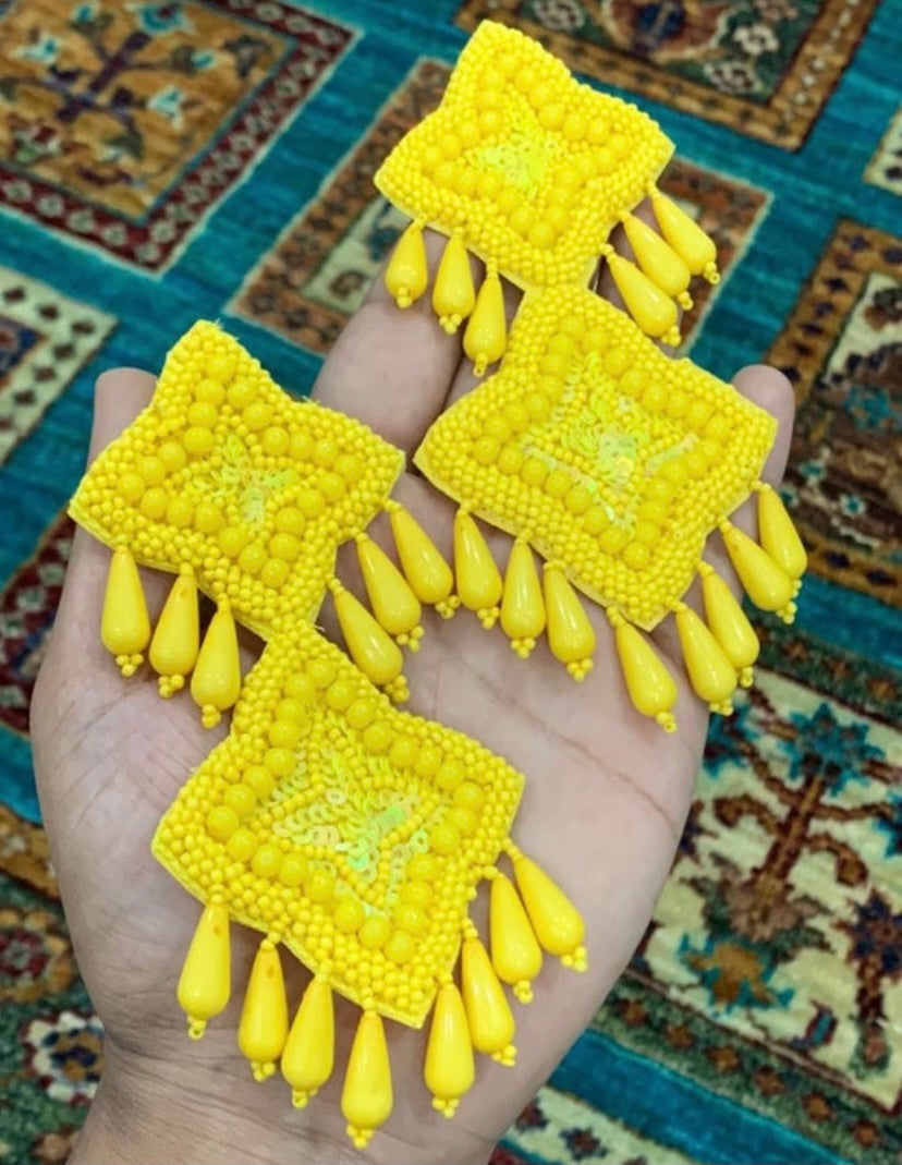 Handcrafted dangler  earrings - Saffronfashionindia