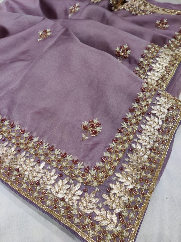 Rivaaz gottapatti saree/Pearl saree - Saffronfashionindia