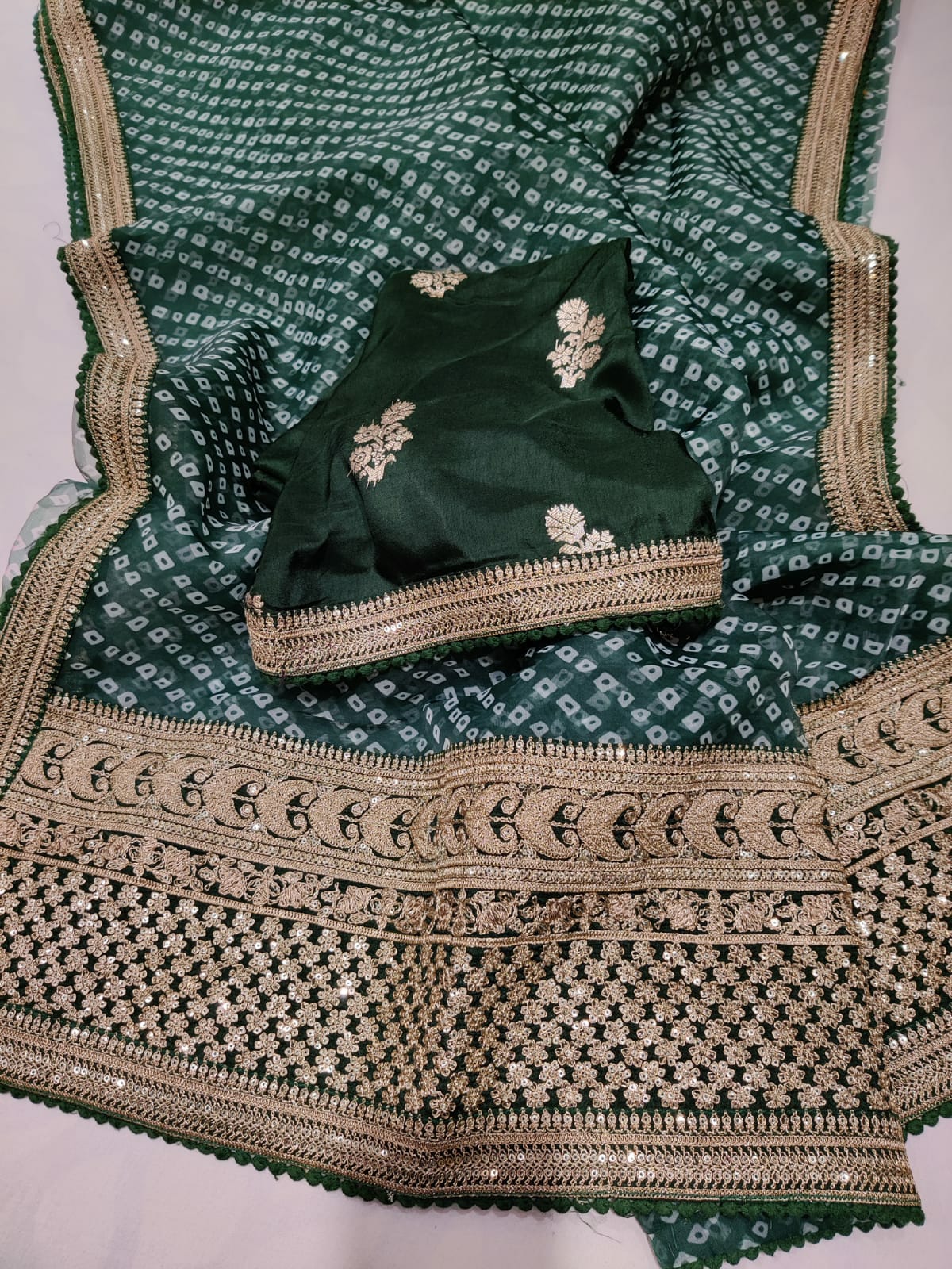 Omara lehariya organza saree - Saffronfashionindia