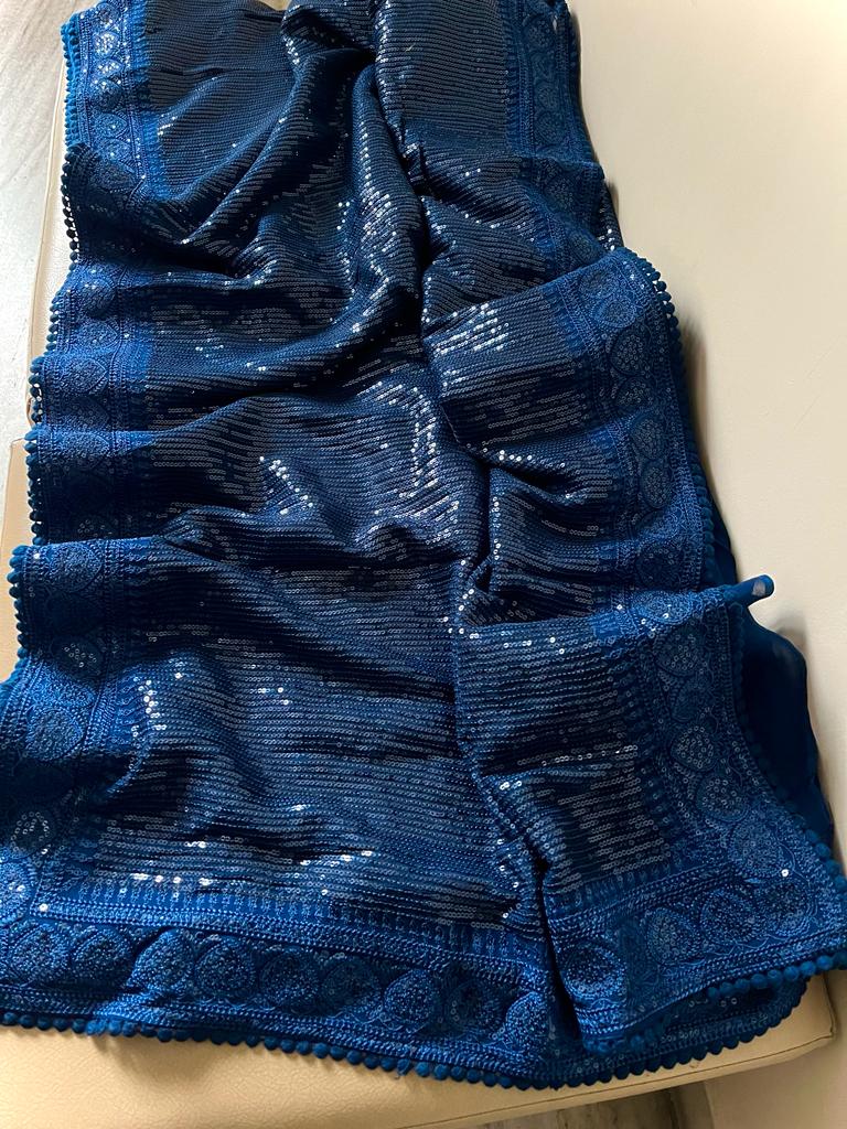 Lipika sequence partywear sari - Saffronfashionindia