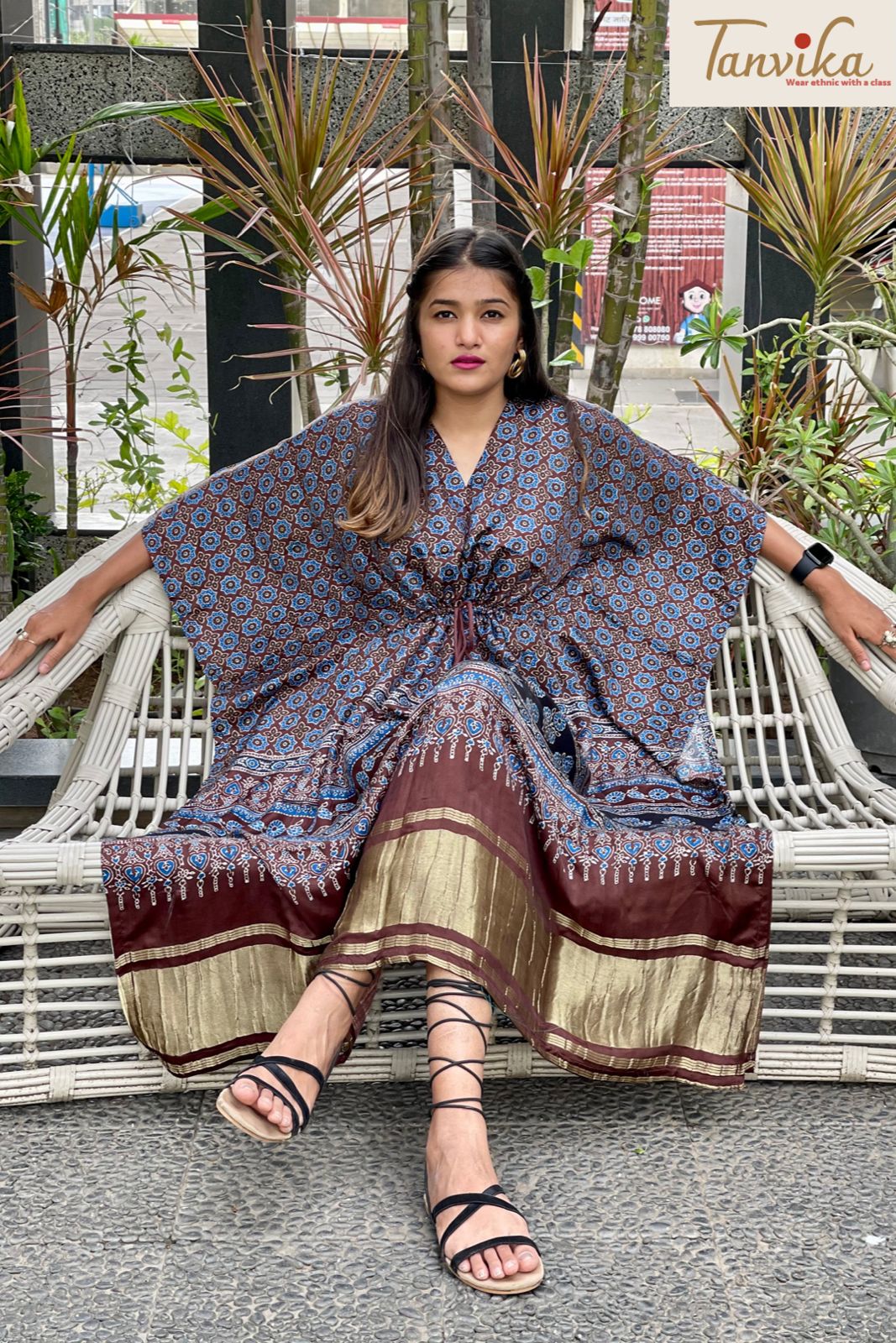 Sobika gajji silk kaftan - Saffronfashionindia