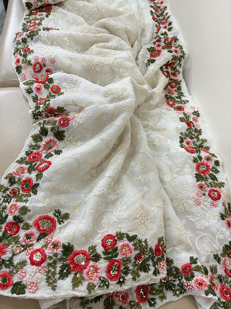 Naisha Embroidered saree - Saffronfashionindia