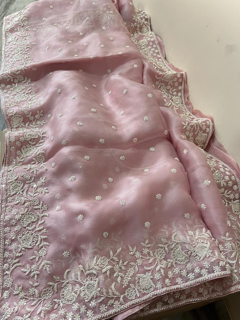 Lipshika katdana organza saree - Saffronfashionindia