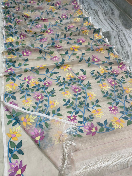 Civiks tantuj jamdani sari - Saffronfashionindia