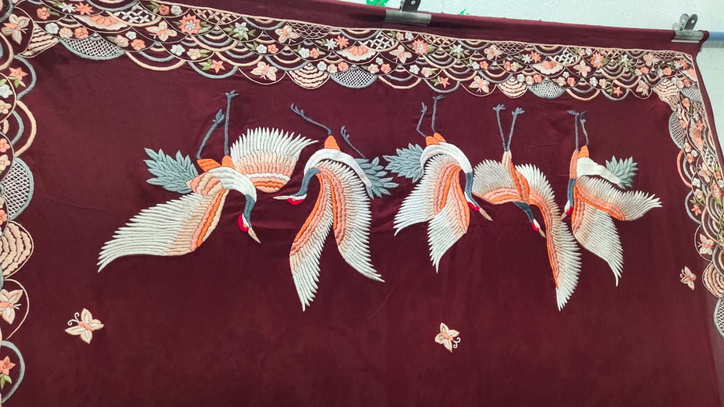 Riman crepe Parsi gara saree SaffronFashion